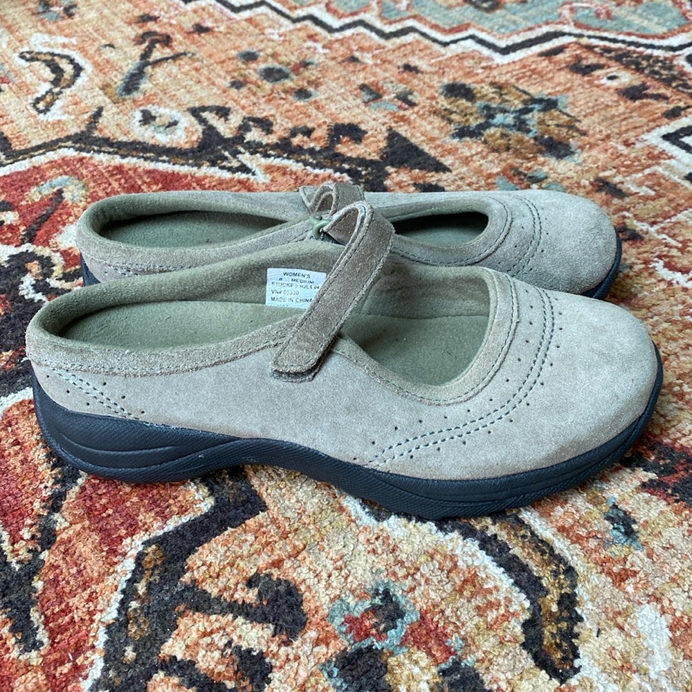L.L.Bean Mary Jane mule slip on suede shoe